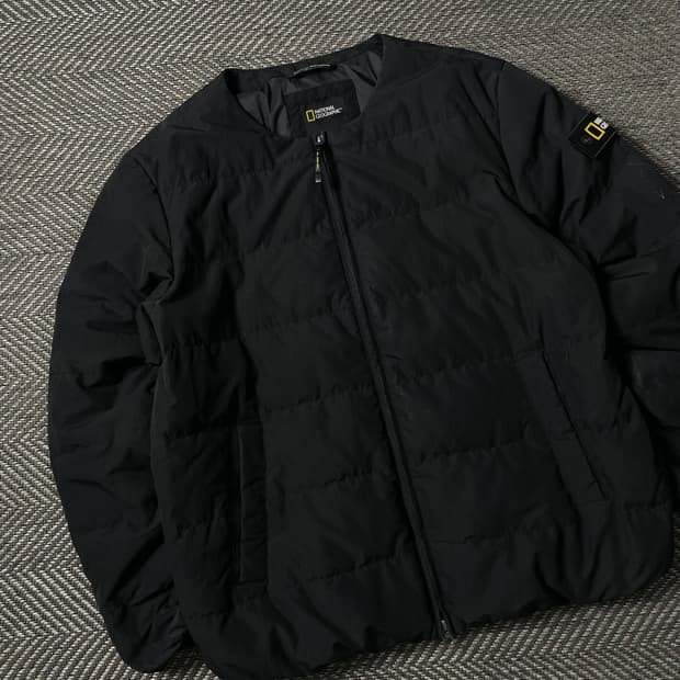 내셔널지오그래픽 로고 와펜 퀼팅 헤론 U넥 경량 다운 점퍼y 4966