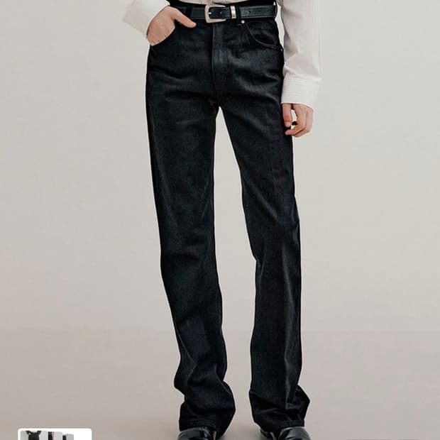 엘무드 아키라 플레어 데님 퓨어블랙 48사이즈