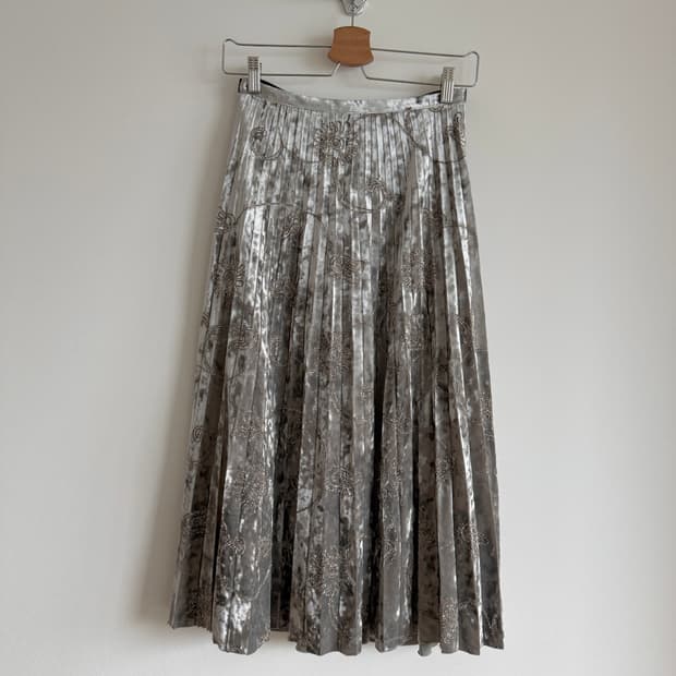 Pre owned 자수 플리츠 스커트