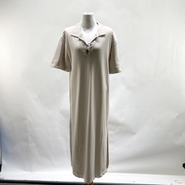 자라 카라 반팔 롱원피스 베이지 M 