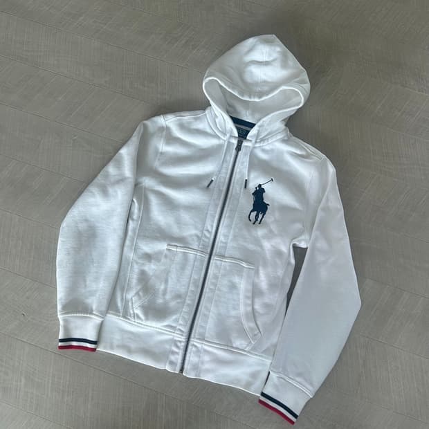 (희귀매물) 폴로 빅포니 화이트 후드집업