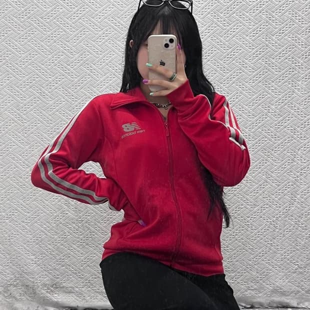 뉴발란스 빈티지 00's 그레이레드 져지 집업 L C07060