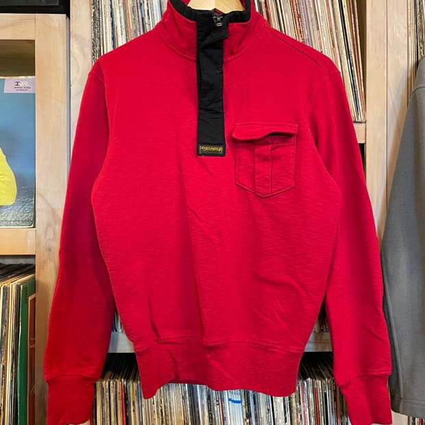 폴로 랄프로렌 루즈핏 레드 스냅 하프집 스웻셔츠