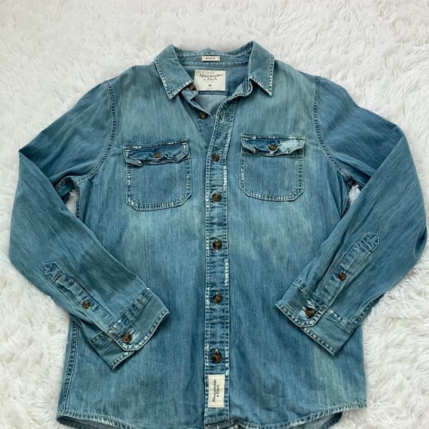 빈티지 아베 크롬비 데님 셔츠 y2k 스트릿 갸루 펑키 일본빈티지587 
