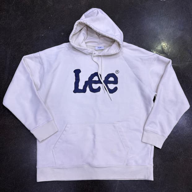 LEE 리 후드티 로고 아이보리 후디 L