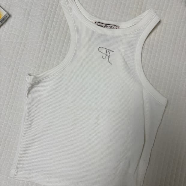 쓰리타임즈 쥬얼 탱크탑 화이트