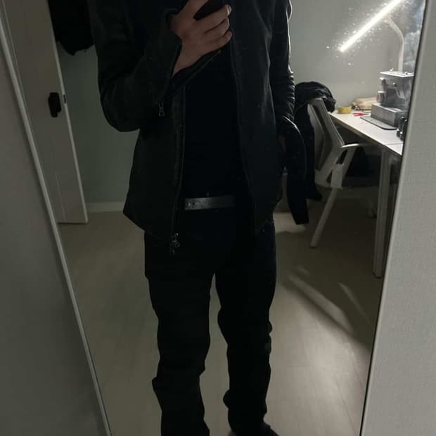 Junhashimoto zip leather shats jacket