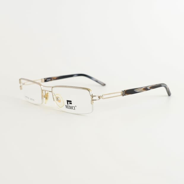 올드올즈 데드스탁 빈티지 MEDICI 투 브릿지 반무테 메탈 안경