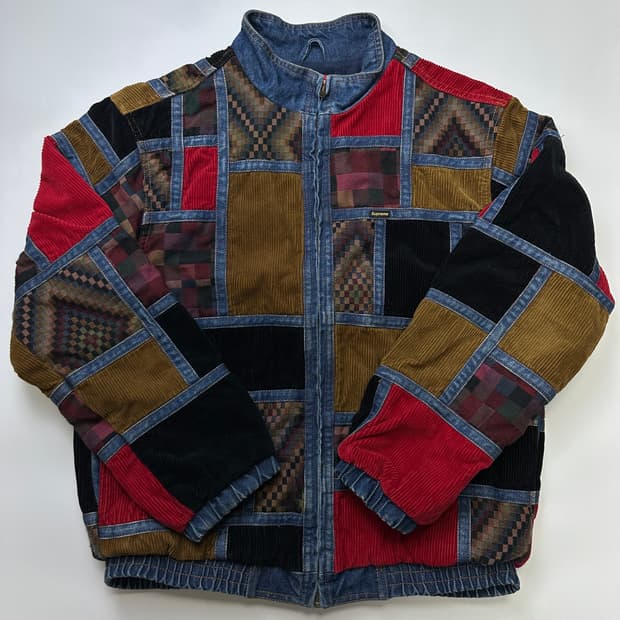 SUPREME 18FW 슈프림 코듀로이 패치워크 데님 자켓