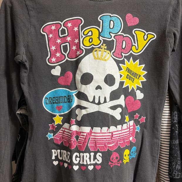 빈티지 해골 롱슬리브