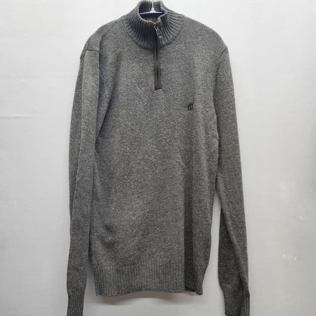 헨리코튼 로고자수 모 반집업 니트 95(M)