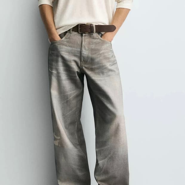 Zara 자라 워싱 프린트 배기핏 데님 팬츠 아크네 발렌시아가