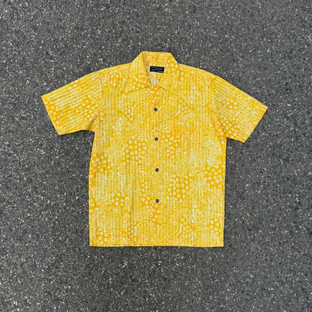 일본빈티지 페이즐리 하와이안 셔츠 옐로우