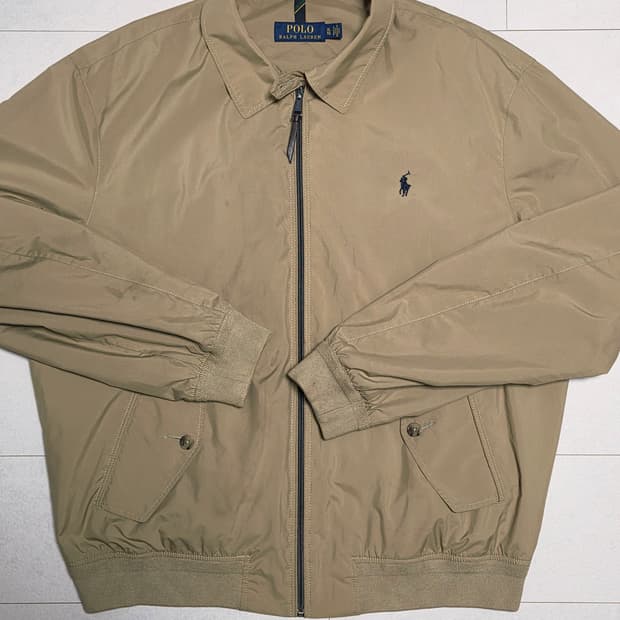 폴로 랄프로렌 베이지색 봄버 자켓 바이스윙 바라쿠다 해링턴 나일론자켓폴로