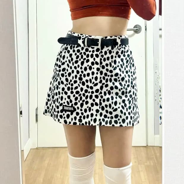아파트먼트 달마시안 101 패턴 미니스커트 치마
