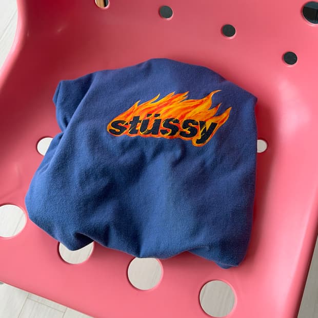 stussy 스투시 플레임 티셔츠 미드나잇 L (105)