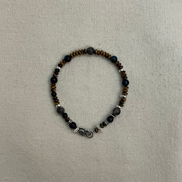Silver & Tiger Eye Stone Bracelet