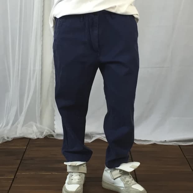 BEAMS Navy Cropped Chino Pants