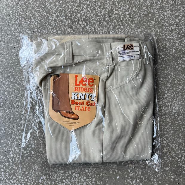 70s lee 빈티지 폴리원단 플레어 부츠컷 팬츠 데드스탁 33/34