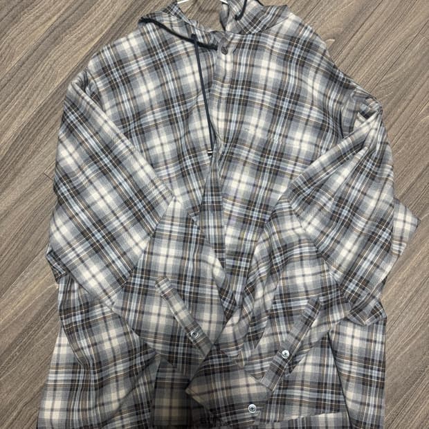 알렌느 체크후드셔츠 2사이즈