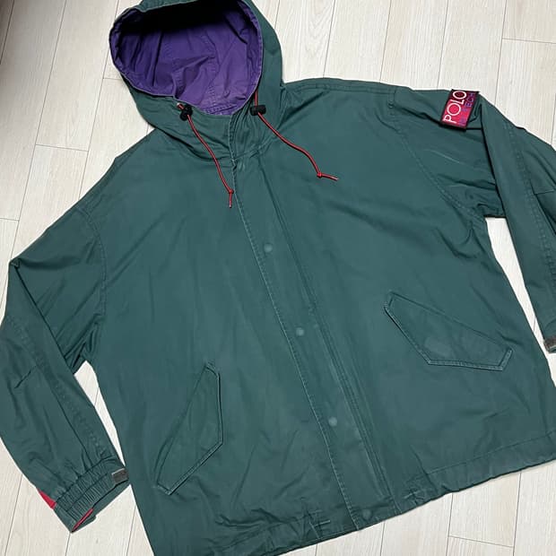 90s폴로 하이테크 후드야상점퍼 100사이즈