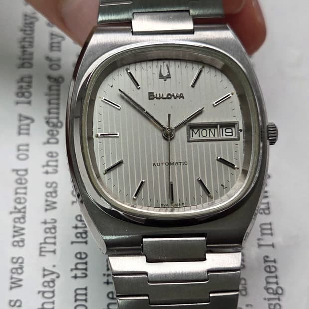 빈티지 부로바 테레비 데이데이트 실버 세로판 다이얼 뻐뻐시 브슬 ver.