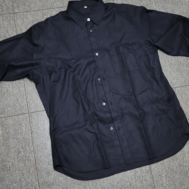 Muji Labo 와시 혼방 도비직 반팔 셔츠 m