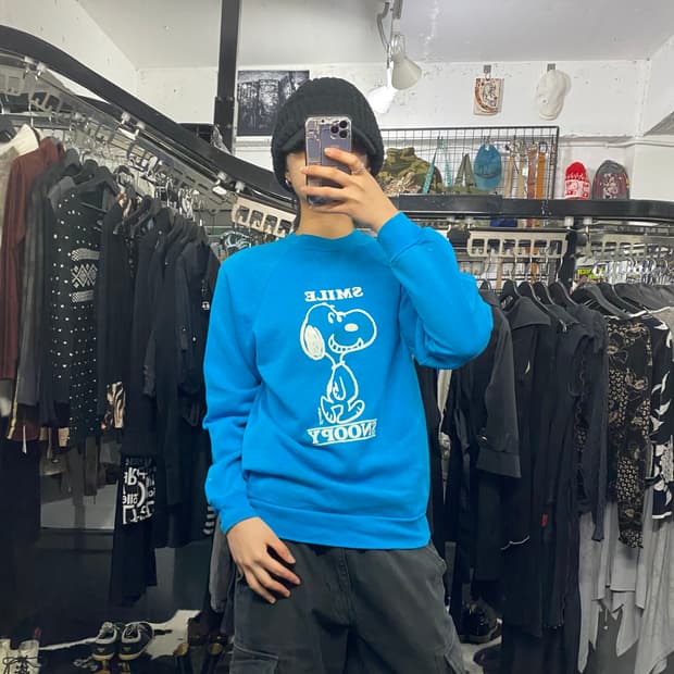 Tultex 스누피 프린팅 맨투맨