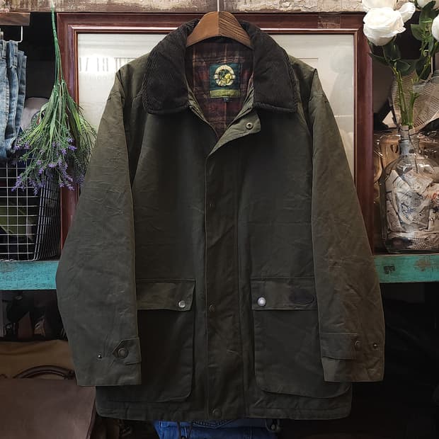 90s 잉글랜드 컨트리 올리브 그린 왁스자켓 헌팅자켓 파카 s