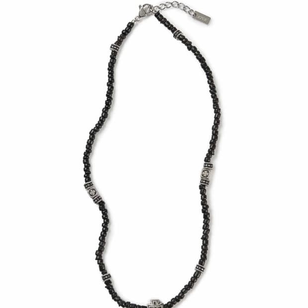 ETCE CROSS BEADS NECKLACE (BLACK)