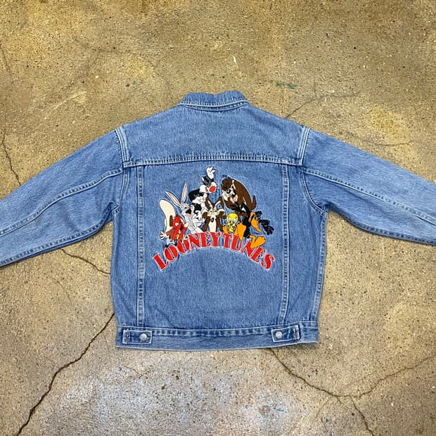 레어 90s USA 빈티지 루니툰즈 데님자켓 청자켓