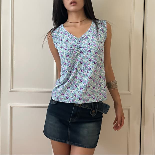 Paisley Glitter Purple Flower Sleeveless