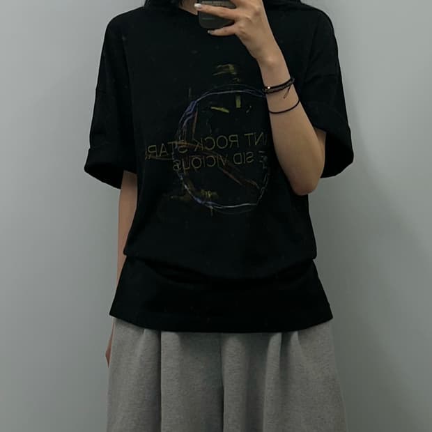 메종미네드 블랙 반팔 티셔츠 