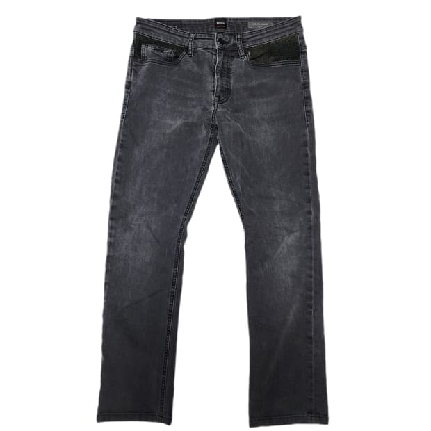 휴고보스 흑청 데님 워싱 팬츠