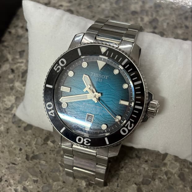 티쏘 씨스타 2000 파워매틱80 ( 블루 / 46mm ) 오토매틱 청록
