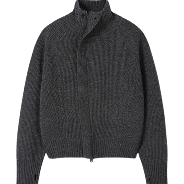 [L] 토니웩 Wool Diagonal Zippered Sweater