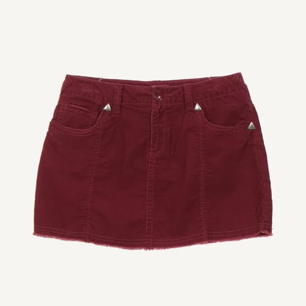 GUESS 게스 버건디 미니스커트