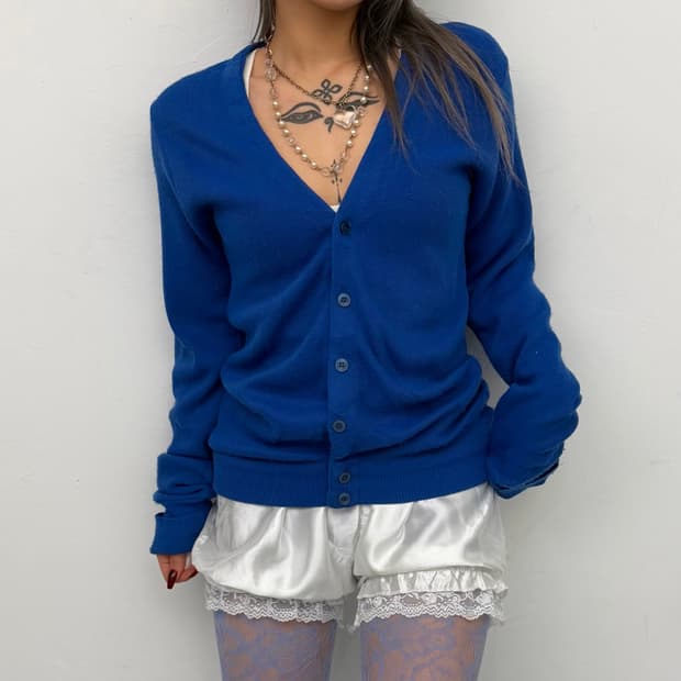 London fog 블루 가디건