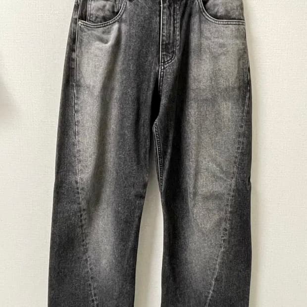 애프터프레이 와이드 워시드 슬래쉬 데님 진스 차콜