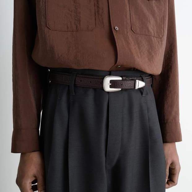 [75,80,85,95]르메르 25fw 웨스턴 벨트/그레인 레더 브라운