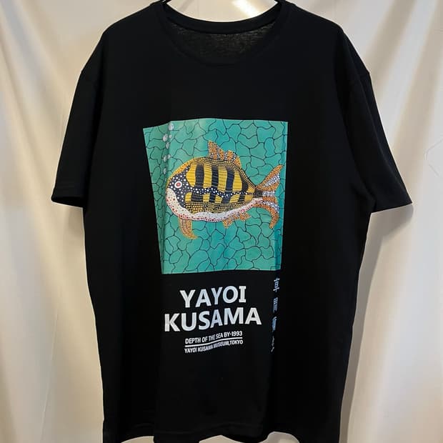 Kusama Yayoi 쿠사마 야요이 93년도 피쉬 아트 반팔 티셔츠