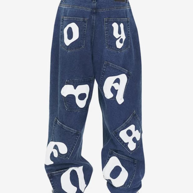 OY 로고 배기 팬츠