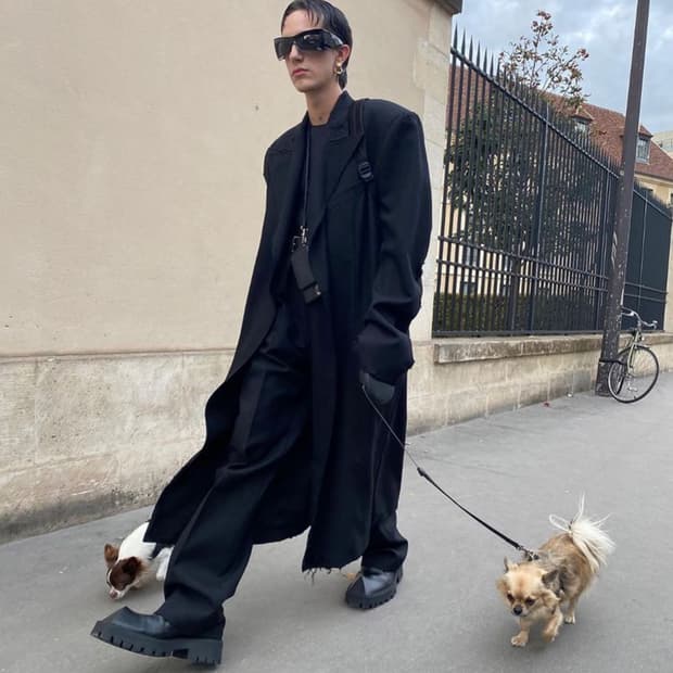 [46] 디스트로이드 오버 코트 블랙