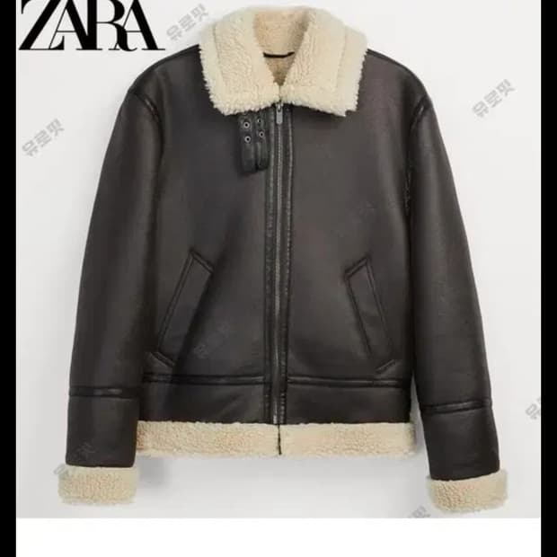 자라 무스탕 자켓 브라운 xl