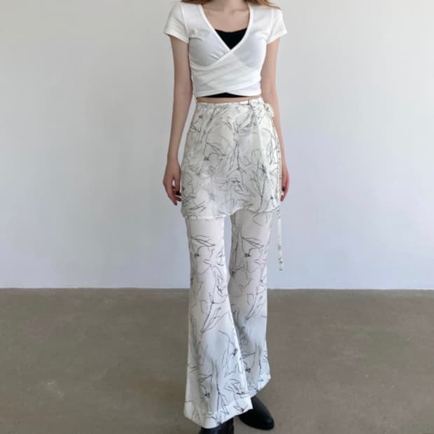 체리퀴리 플라워 랩팬츠 2사이즈