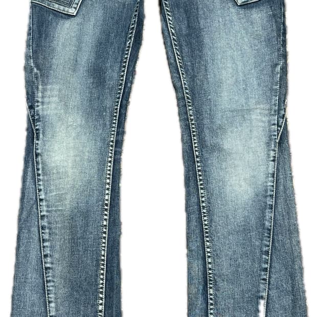 Michel Klein 빈티지 워싱 부츠컷 데님