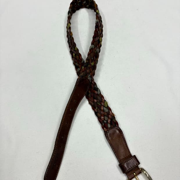 빈티지 멀티컬러 웨이브 위빙 벨트