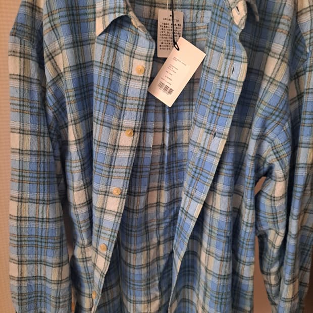 오라리 에어리 울 체크셔츠 4사이즈