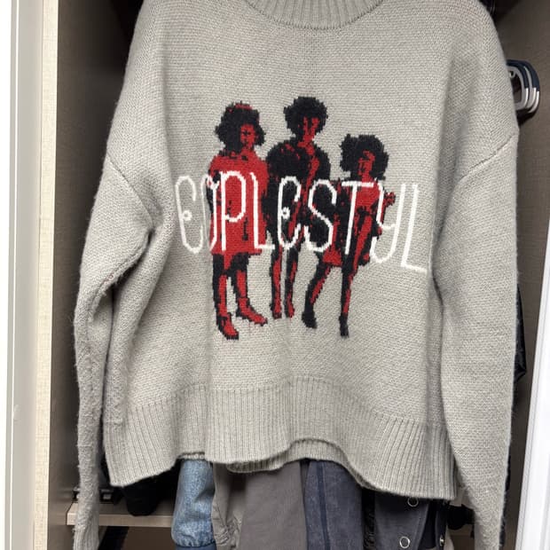 PEOPLESTYLE 니트 스웻셔츠 그레이 L사이즈 