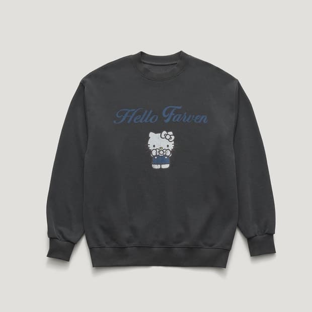 새상품)파르벵 헬로 키티 그래픽 스웻셔츠 맨투맨 차콜